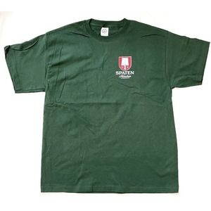 Authentic SPATEN Munchen Germany Beer T-Shirt Mens XL Dark Green 100% Cotton